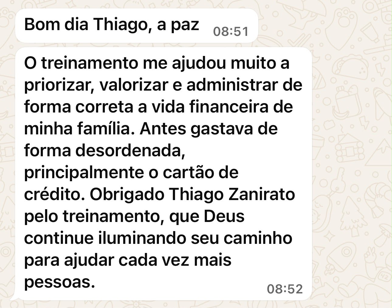 Depoimento de Helton Ciciliato enviado pelo WhatsApp