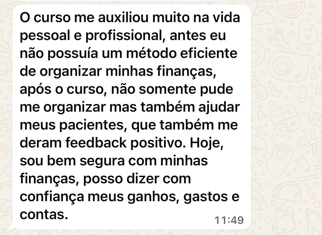 Depoimento de Talita Bechelli enviado pelo WhatsApp